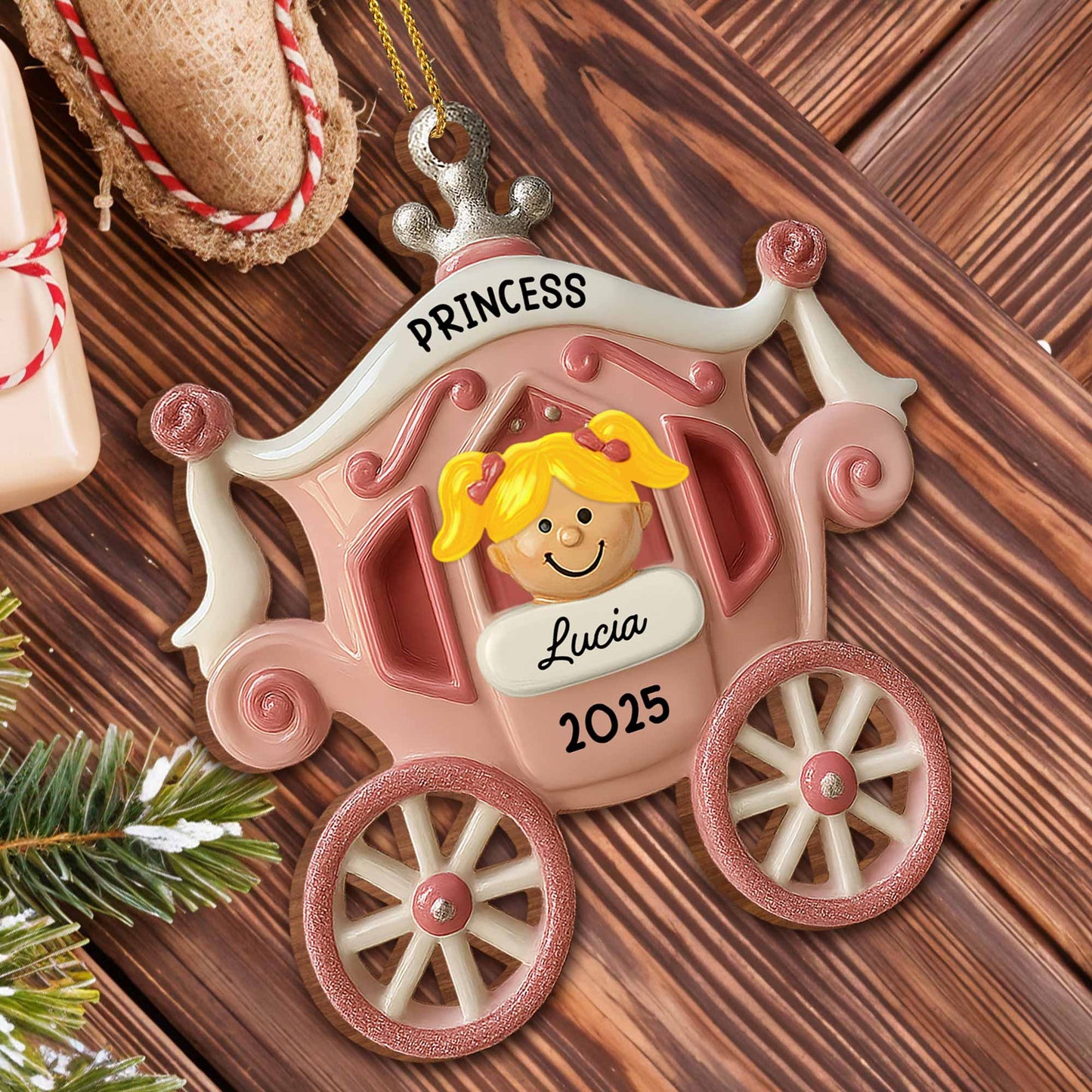 Princess Carriage Personalized Ornament
