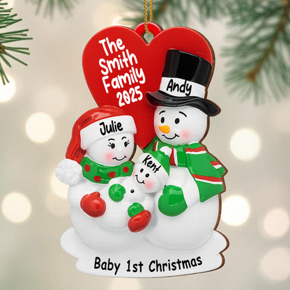 Baby 1st Christmas With Snowman And Heart