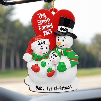 Baby 1st Christmas With Snowman And Heart