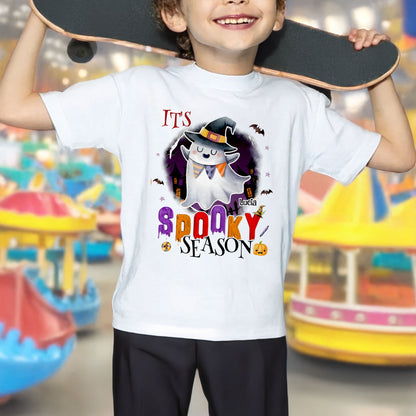 It's Spooky Season With Ghost, Bats, And Pumpkin