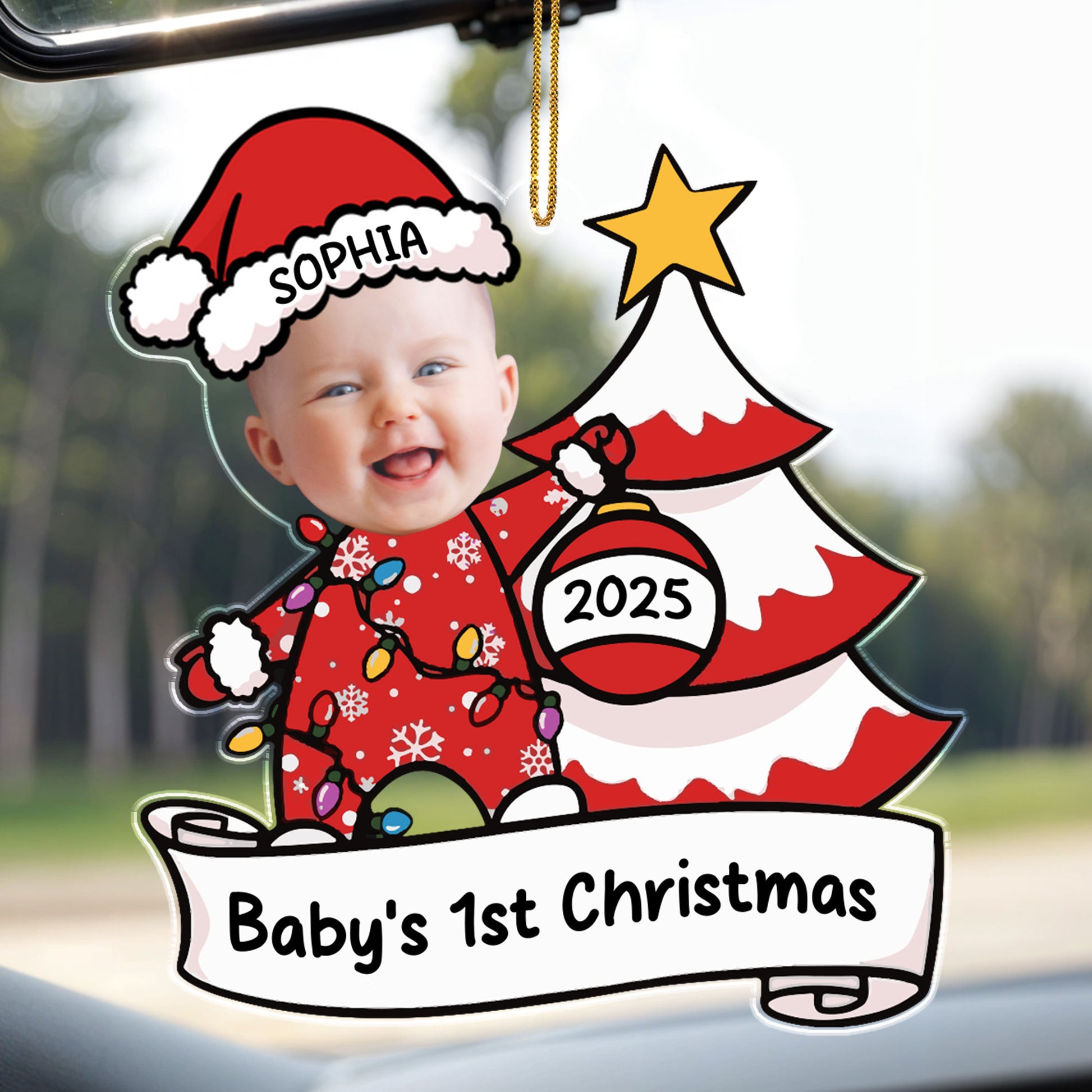 Baby's 1st Christmas With Tree And Lights