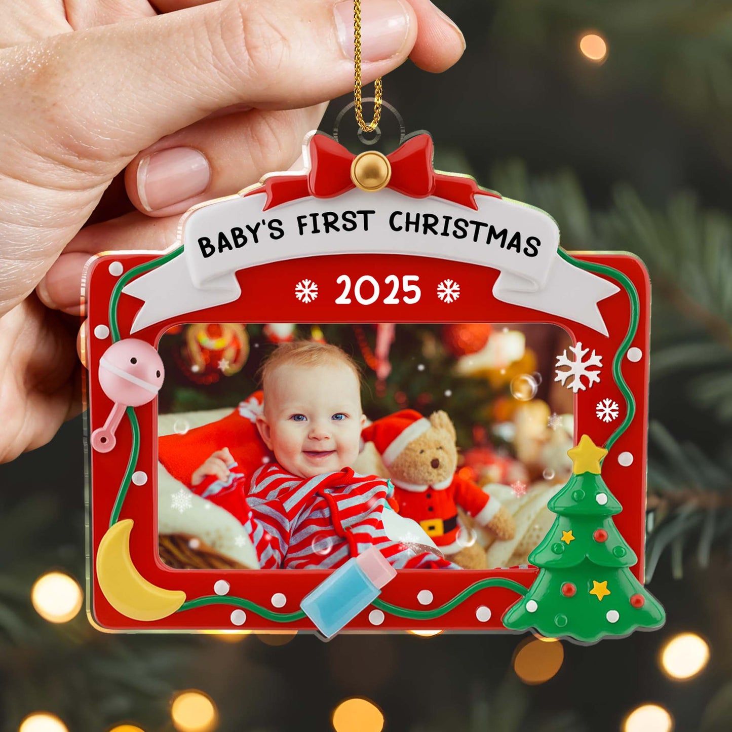 Baby’s First Christmas With Cute Baby and Christmas Tree