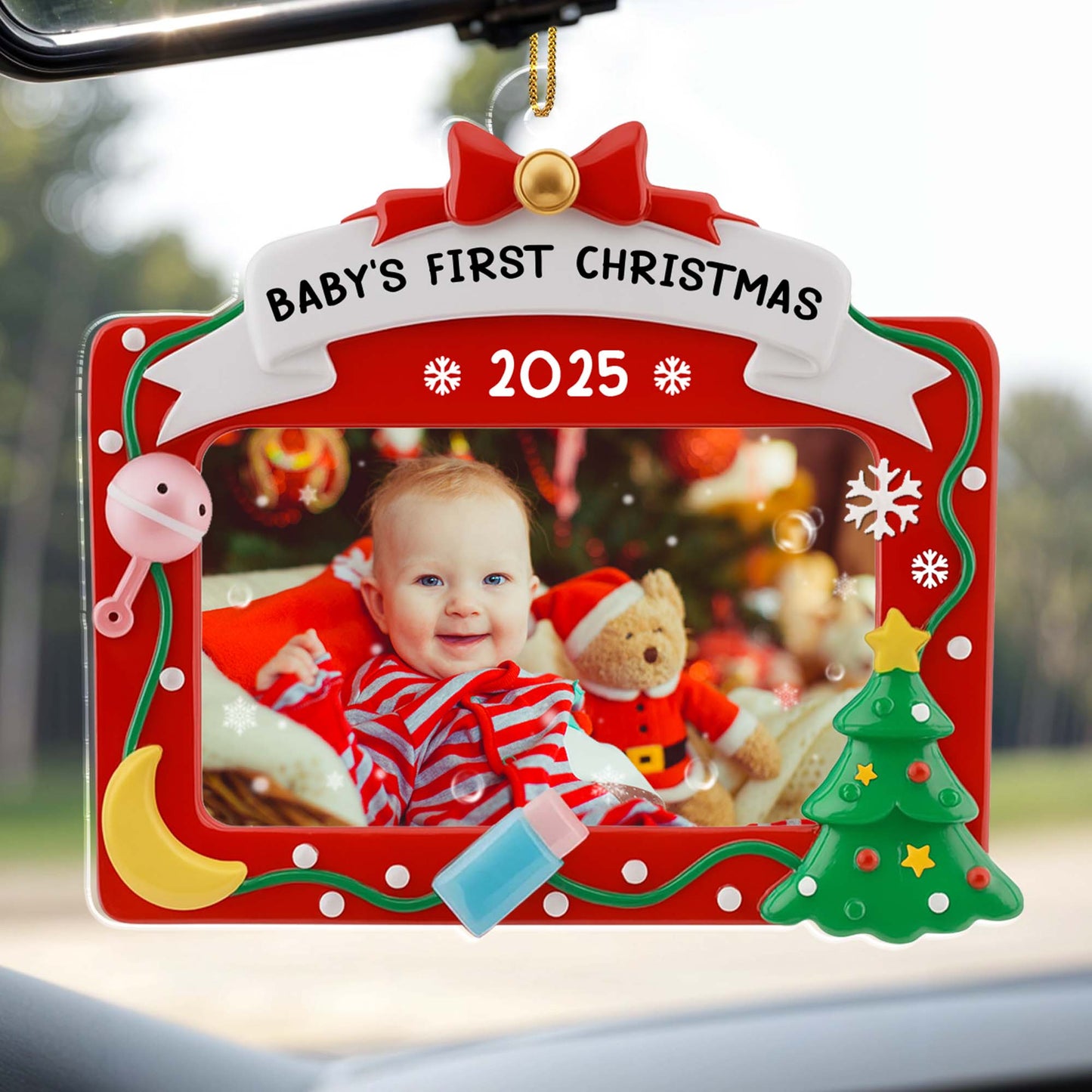 Baby’s First Christmas With Cute Baby and Christmas Tree