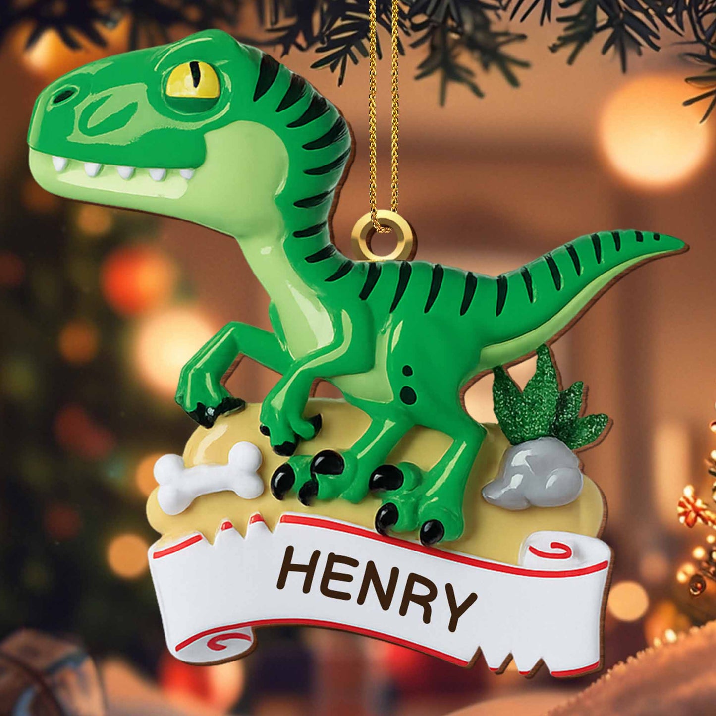 Personalize Your Dinosaur-Themed Ornament