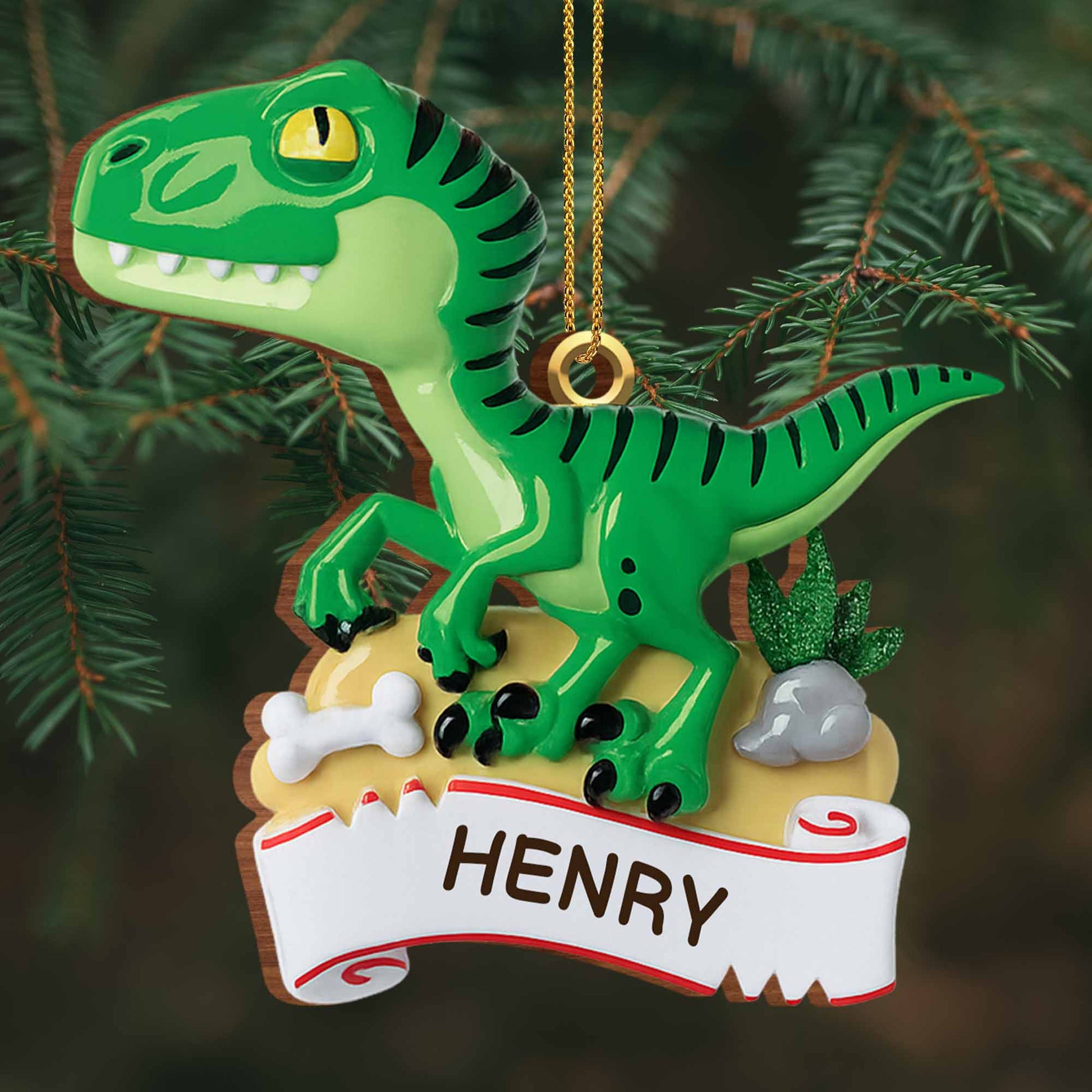Personalize Your Dinosaur-Themed Ornament
