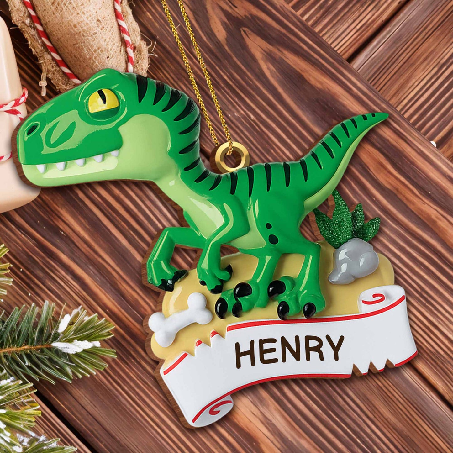 Personalize Your Dinosaur-Themed Ornament