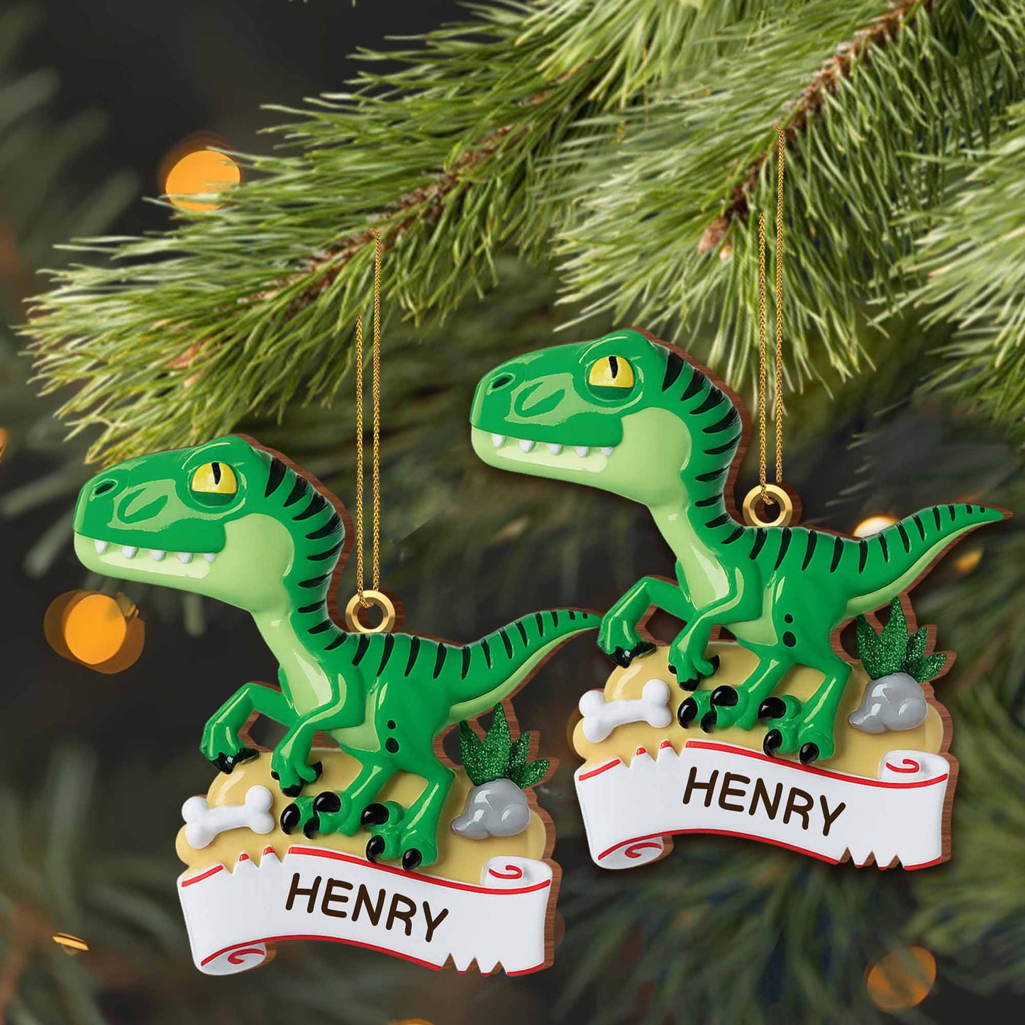 Personalize Your Dinosaur-Themed Ornament