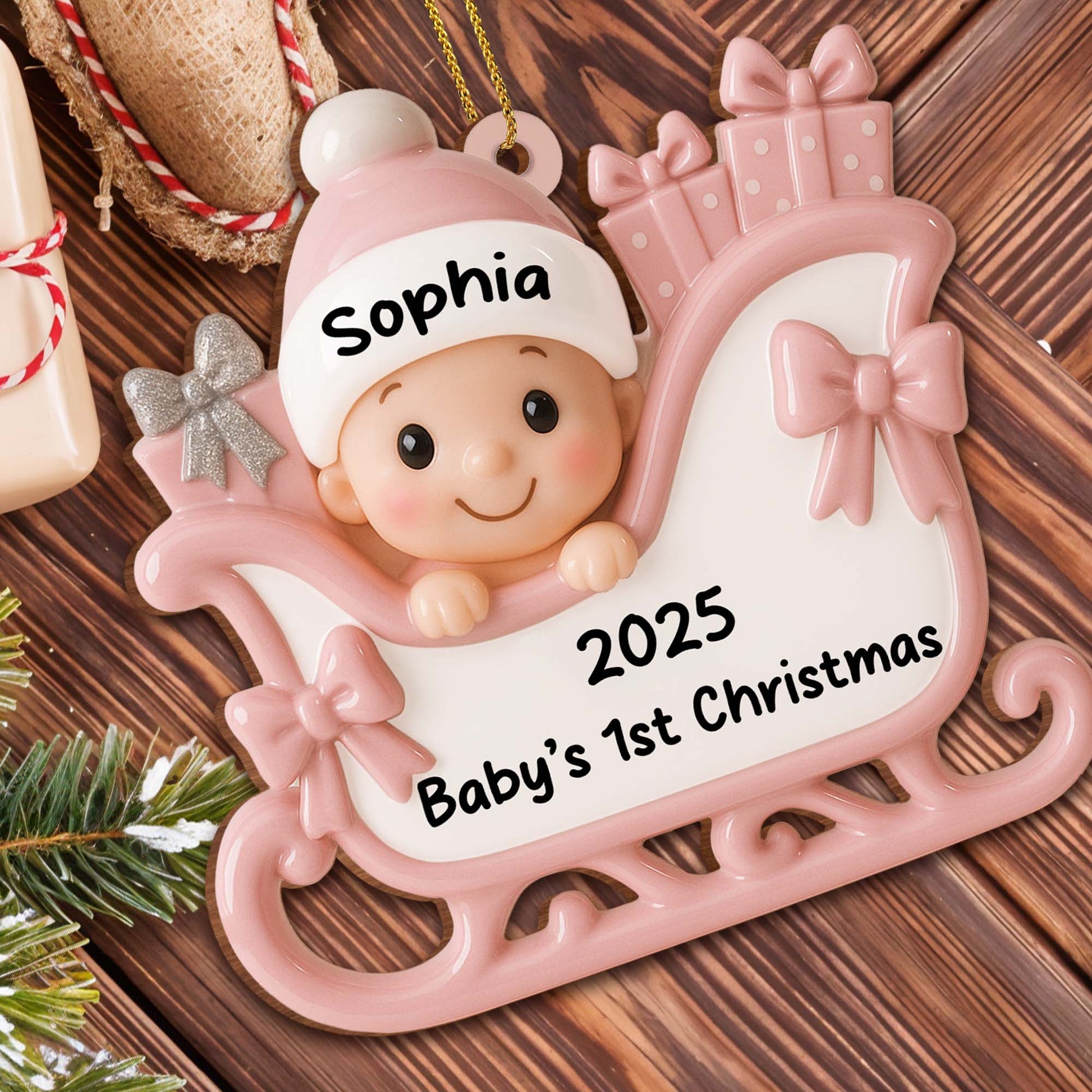 Baby’s 1st Christmas With Sleigh And Gifts