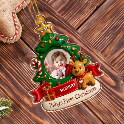 Baby's First Christmas With Tree And Reindeer