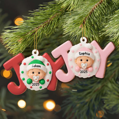 Custom Baby’s First Christmas Ornament With Snowflakes
