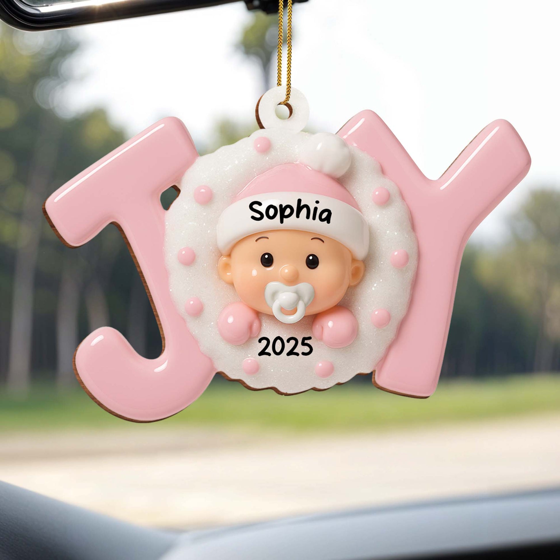 Custom Baby’s First Christmas Ornament With Snowflakes