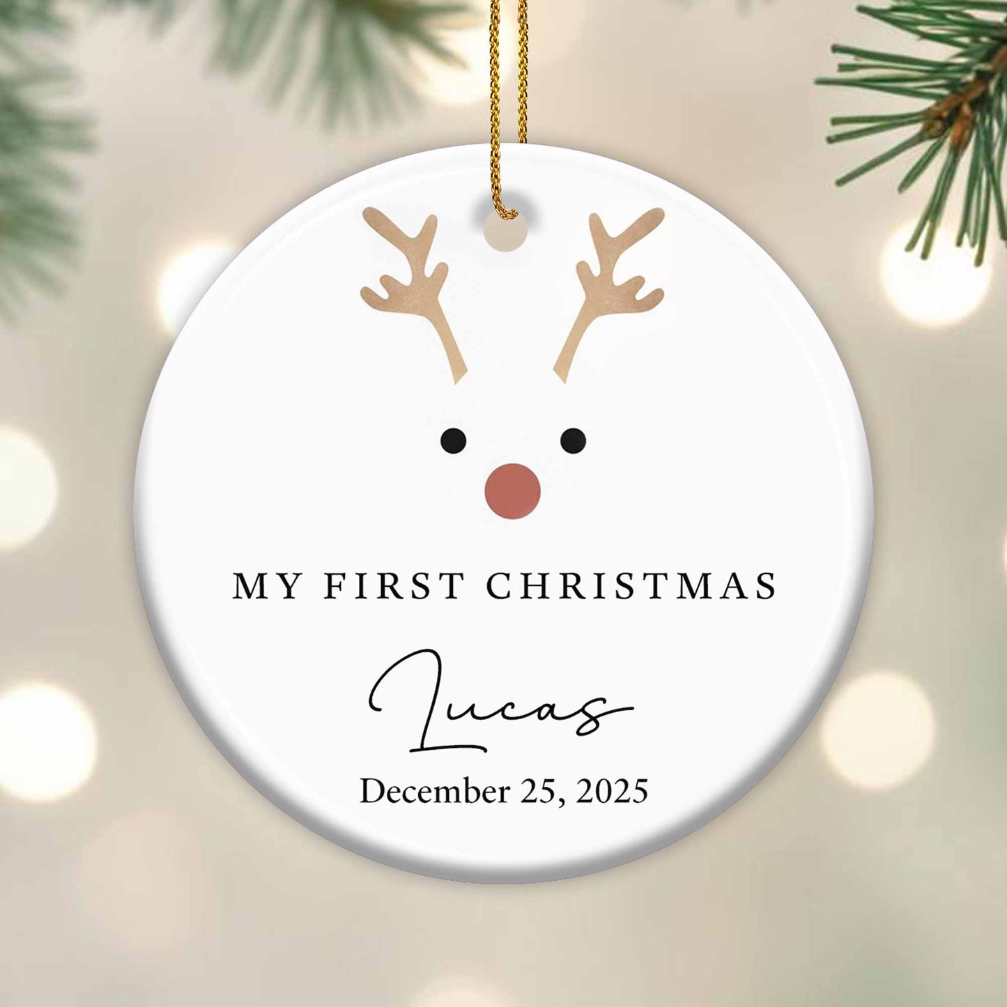 My First Christmas, Cute Reindeer Face