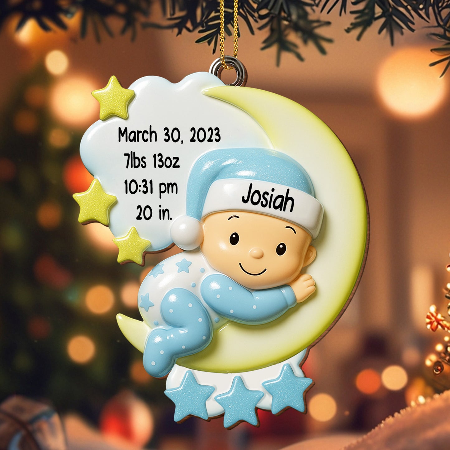 Celebra los momentos especiales de tu pequeña estrella - Adorno de madera personalizado, forma personalizada - KID194_WDO