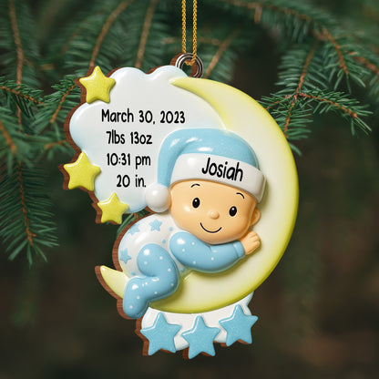 Celebra los momentos especiales de tu pequeña estrella - Adorno de madera personalizado, forma personalizada - KID194_WDO