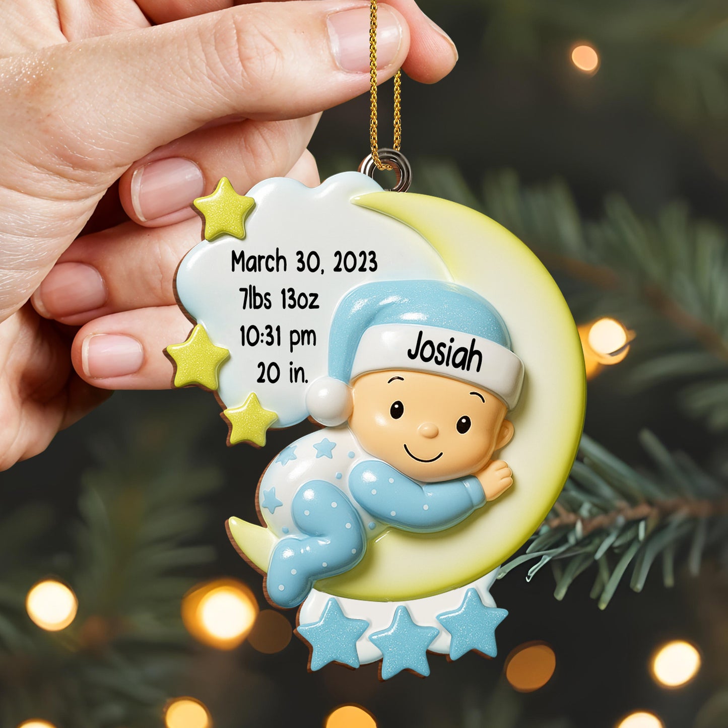 Celebra los momentos especiales de tu pequeña estrella - Adorno de madera personalizado, forma personalizada - KID194_WDO