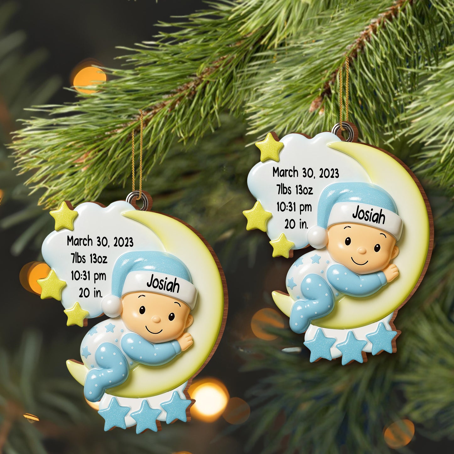 Celebra los momentos especiales de tu pequeña estrella - Adorno de madera personalizado, forma personalizada - KID194_WDO