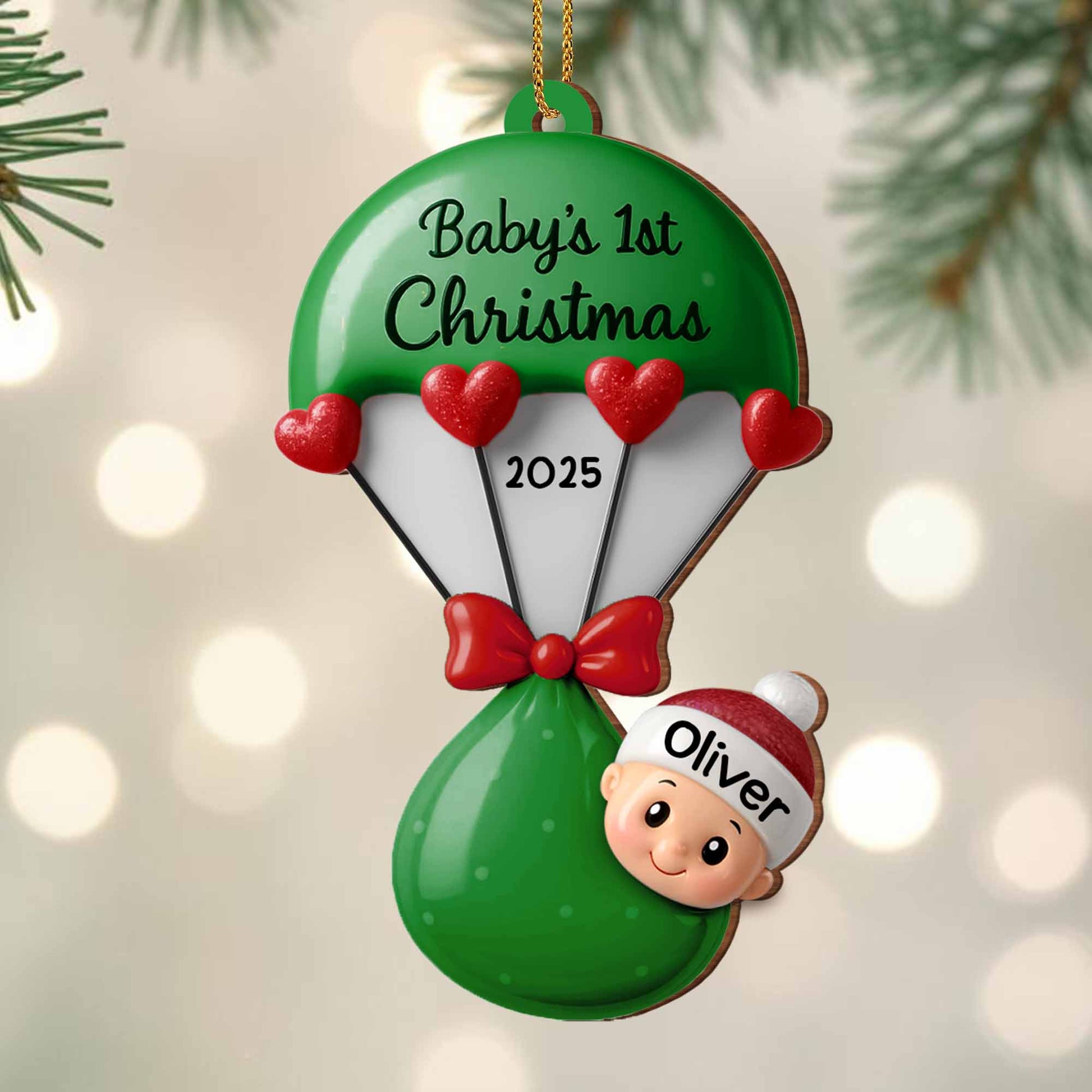 Baby's 1st Christmas Balloons and Hearts