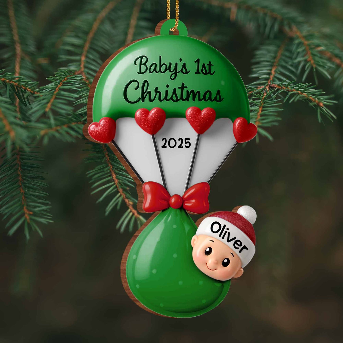 Baby's 1st Christmas Balloons and Hearts