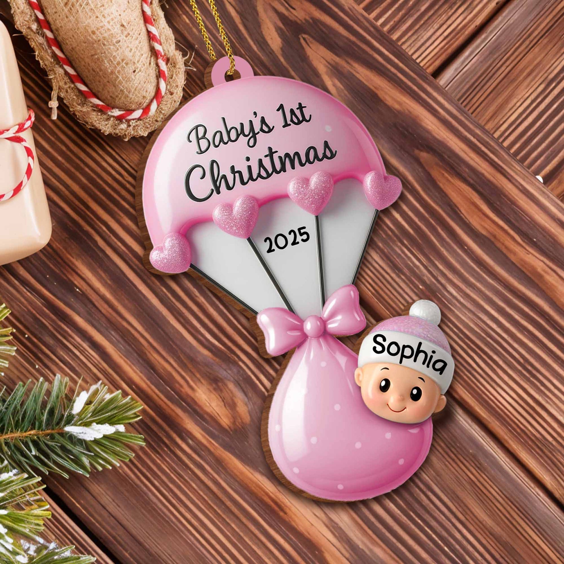 Baby's 1st Christmas Balloons and Hearts