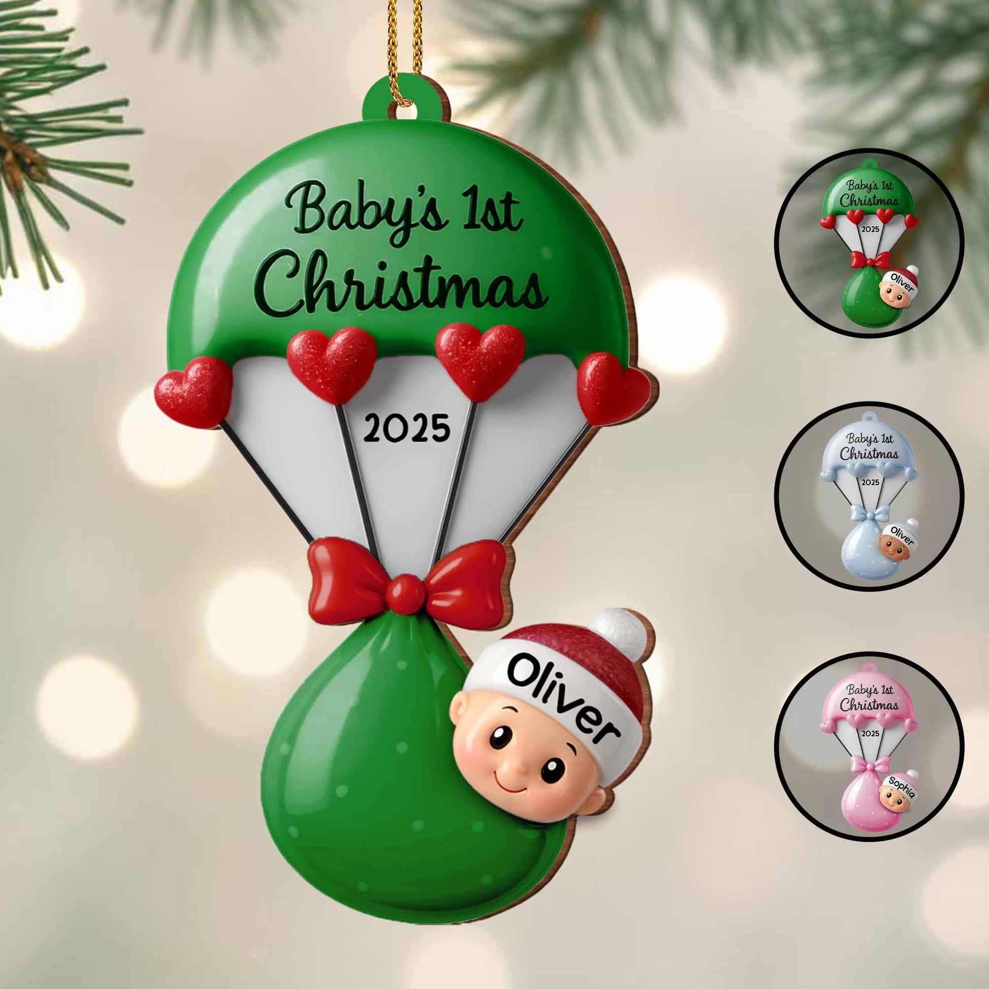 Baby's 1st Christmas Balloons and Hearts