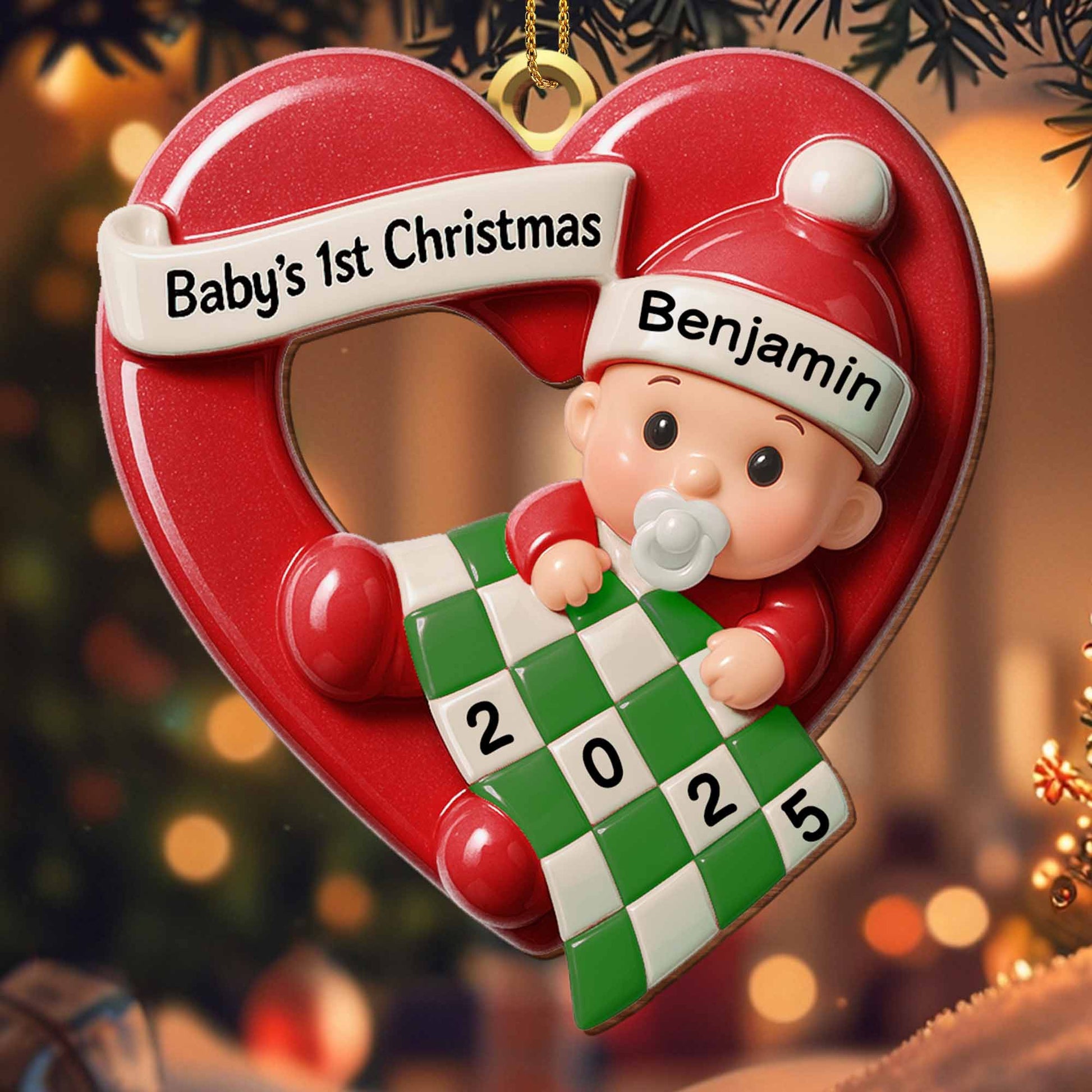 Baby's 1st Christmas Heart And Baby