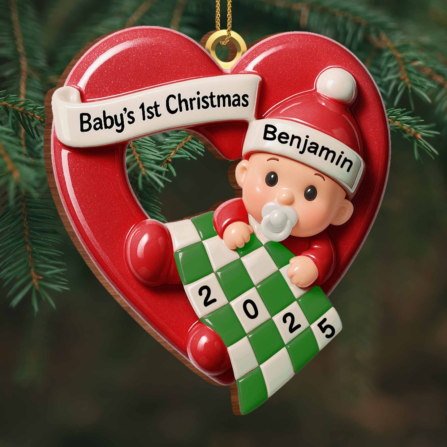 Baby's 1st Christmas Heart And Baby