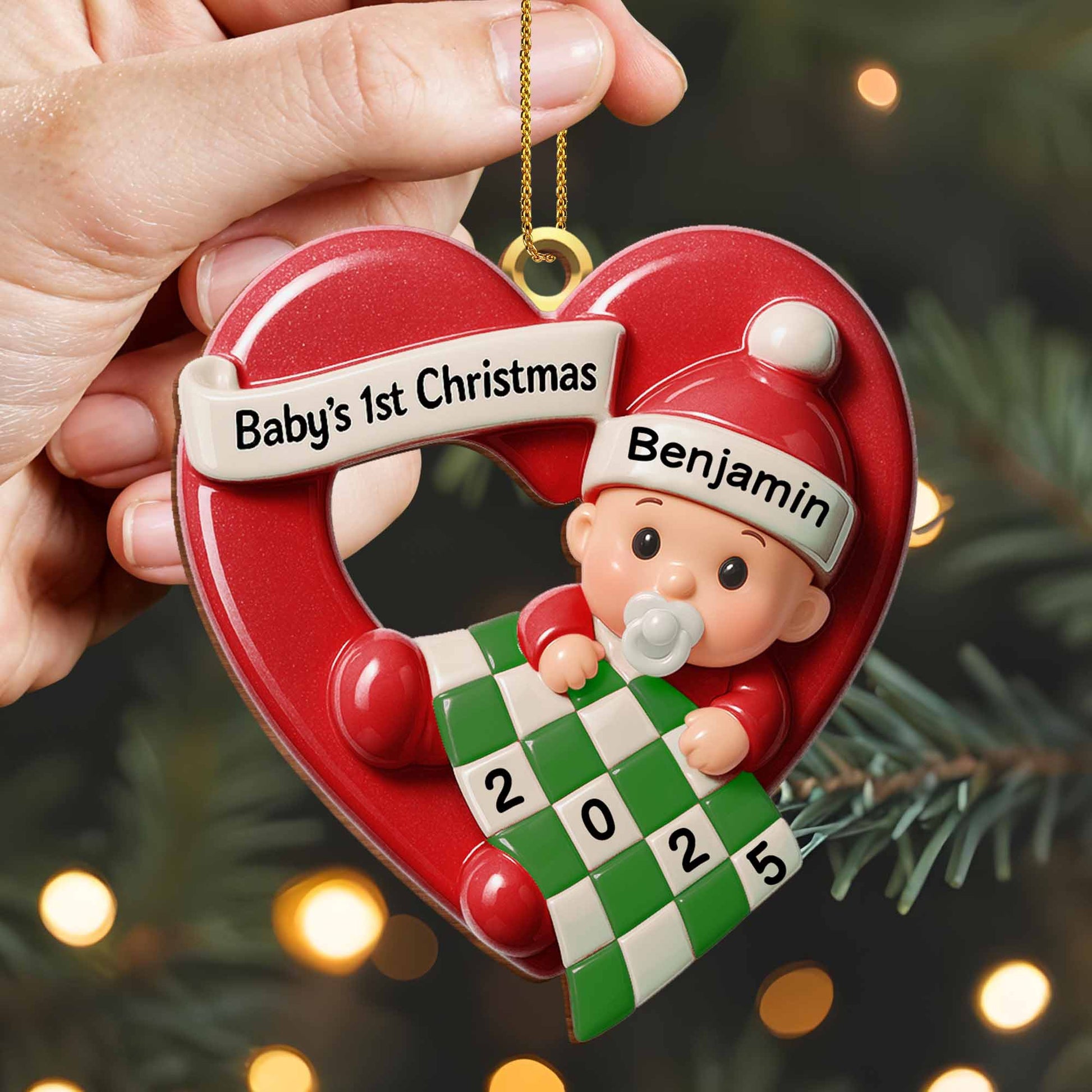 Baby's 1st Christmas Heart And Baby