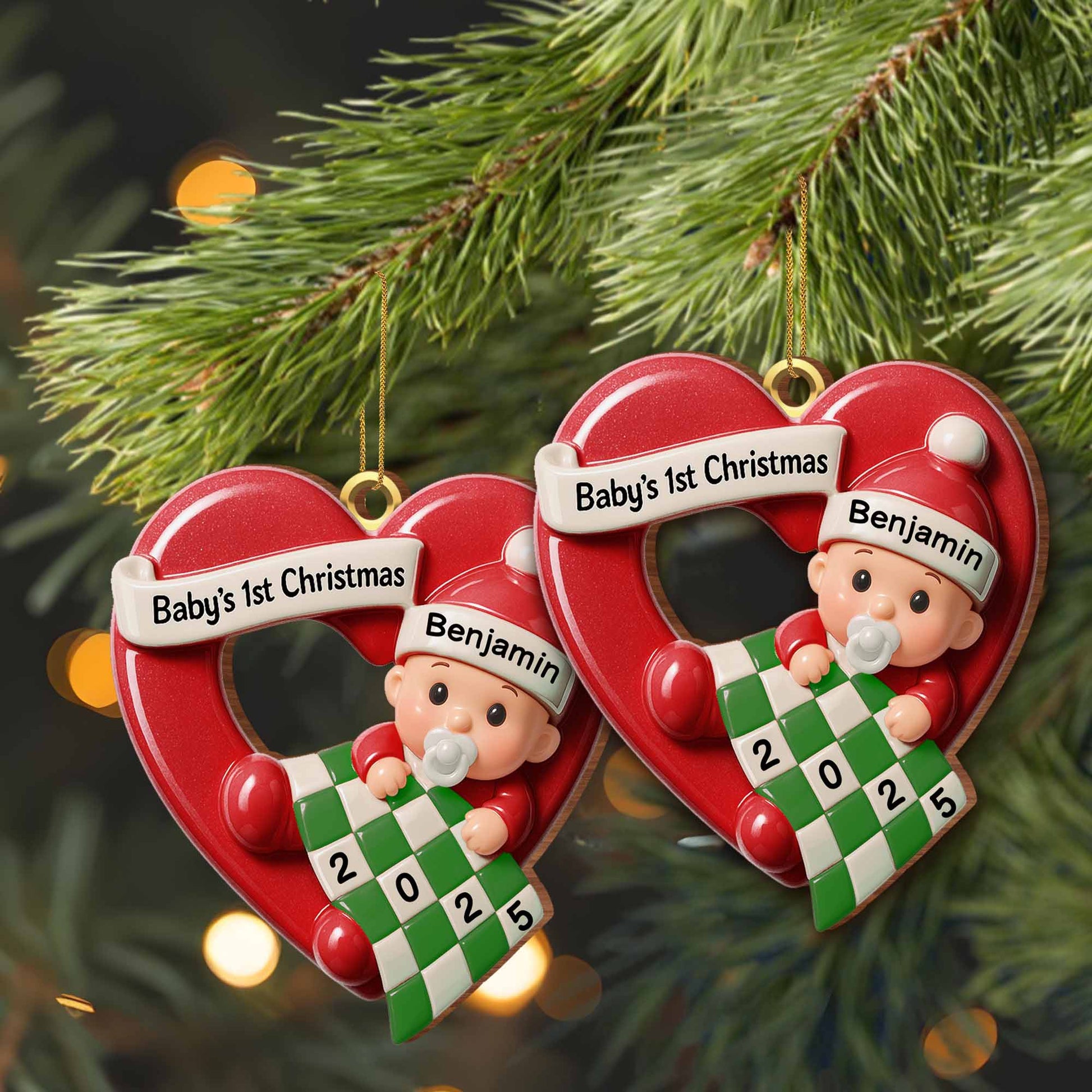 Baby's 1st Christmas Heart And Baby