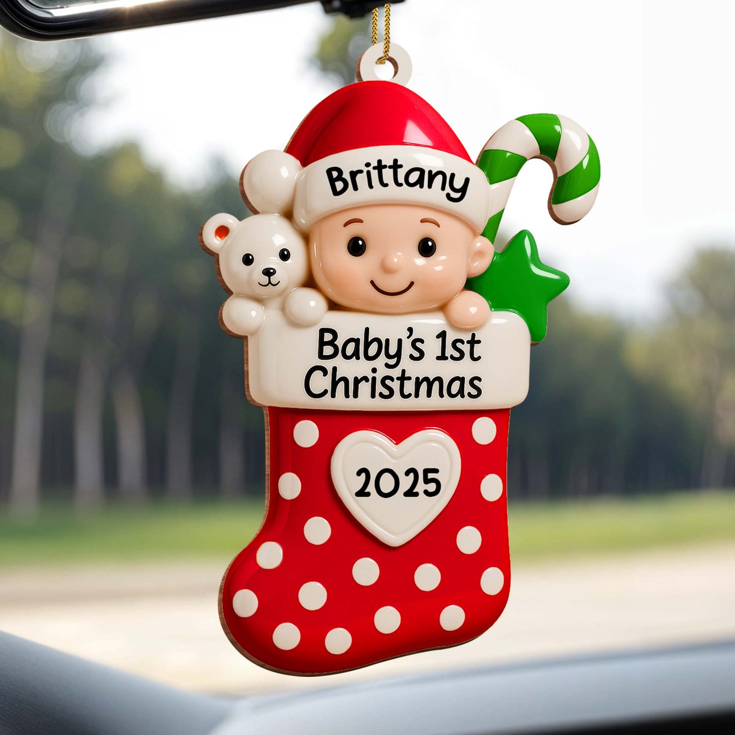 Baby's 1st Christmas Stocking With Teddy Bear And Star