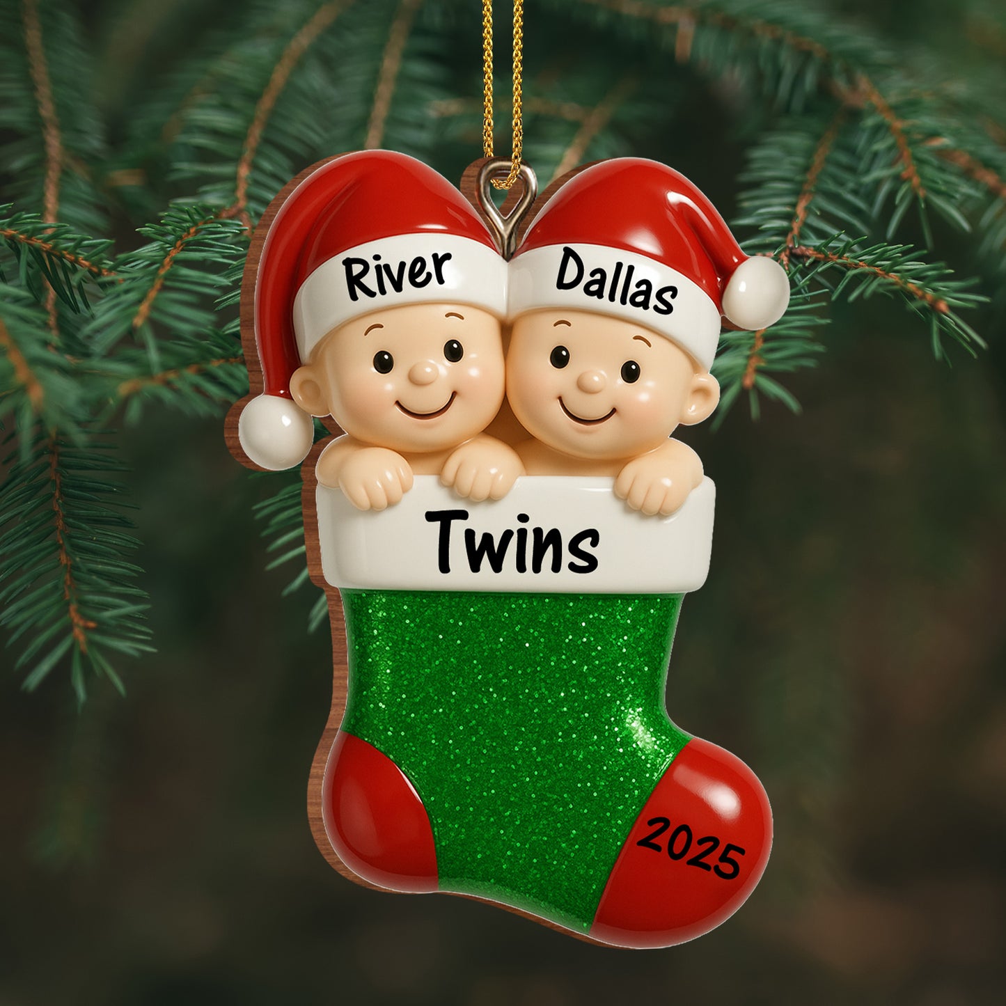 Celebrate The Magic, Twins Christmas Ornament