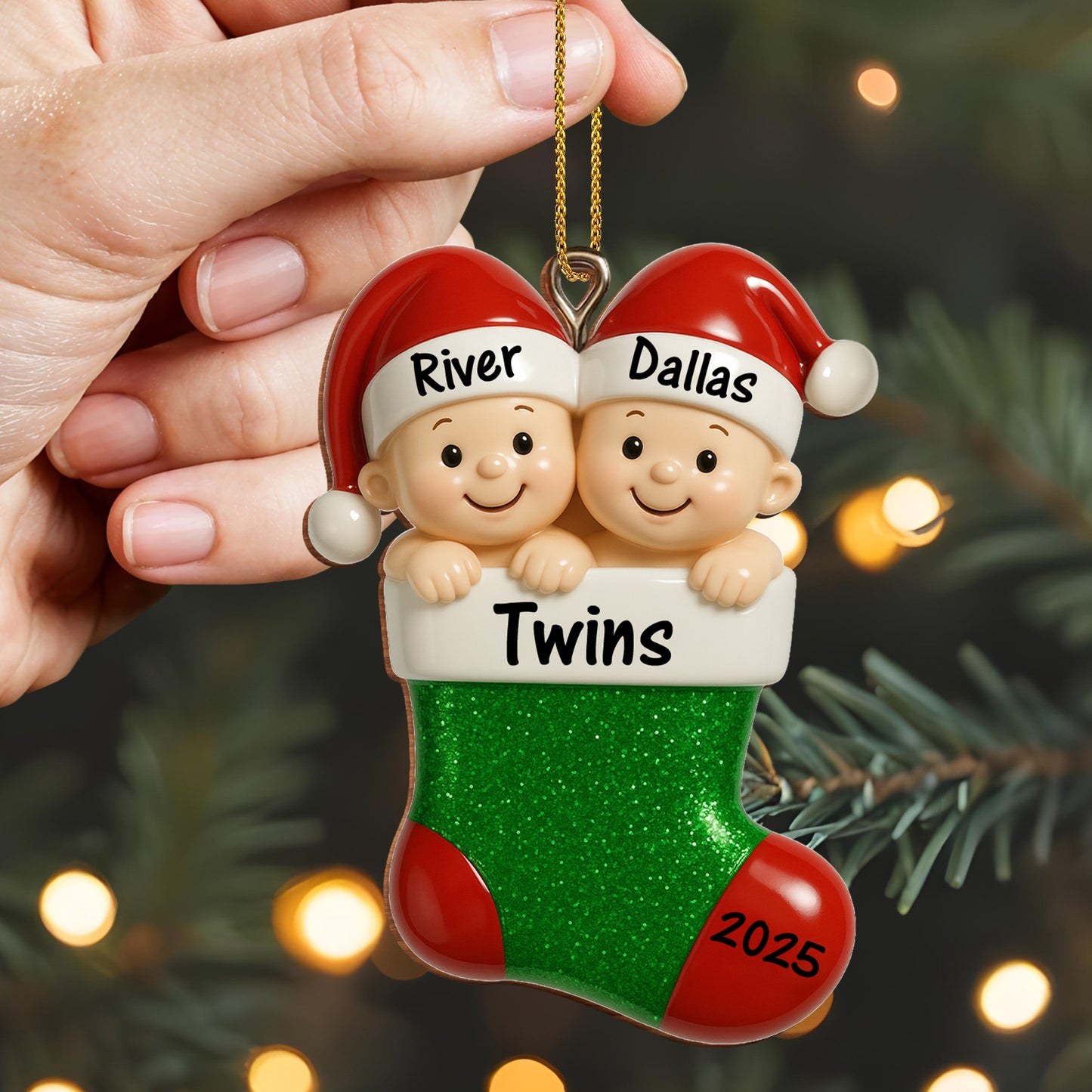 Celebrate The Magic, Twins Christmas Ornament