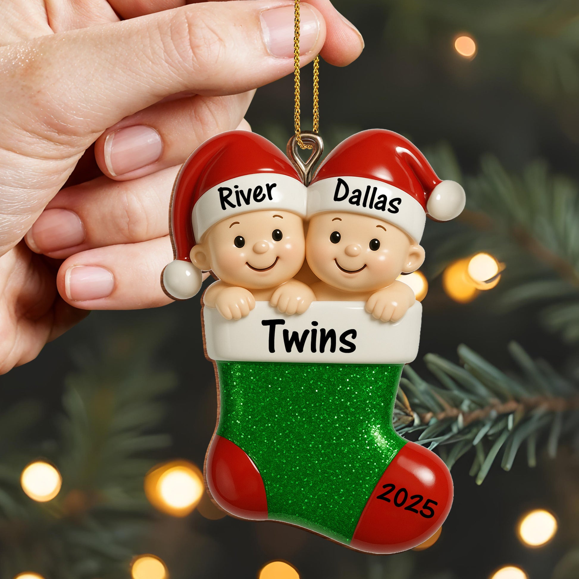 Celebrate The Magic, Twins Christmas Ornament