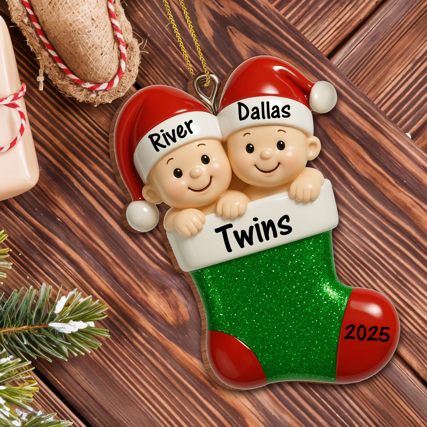 Celebrate The Magic, Twins Christmas Ornament
