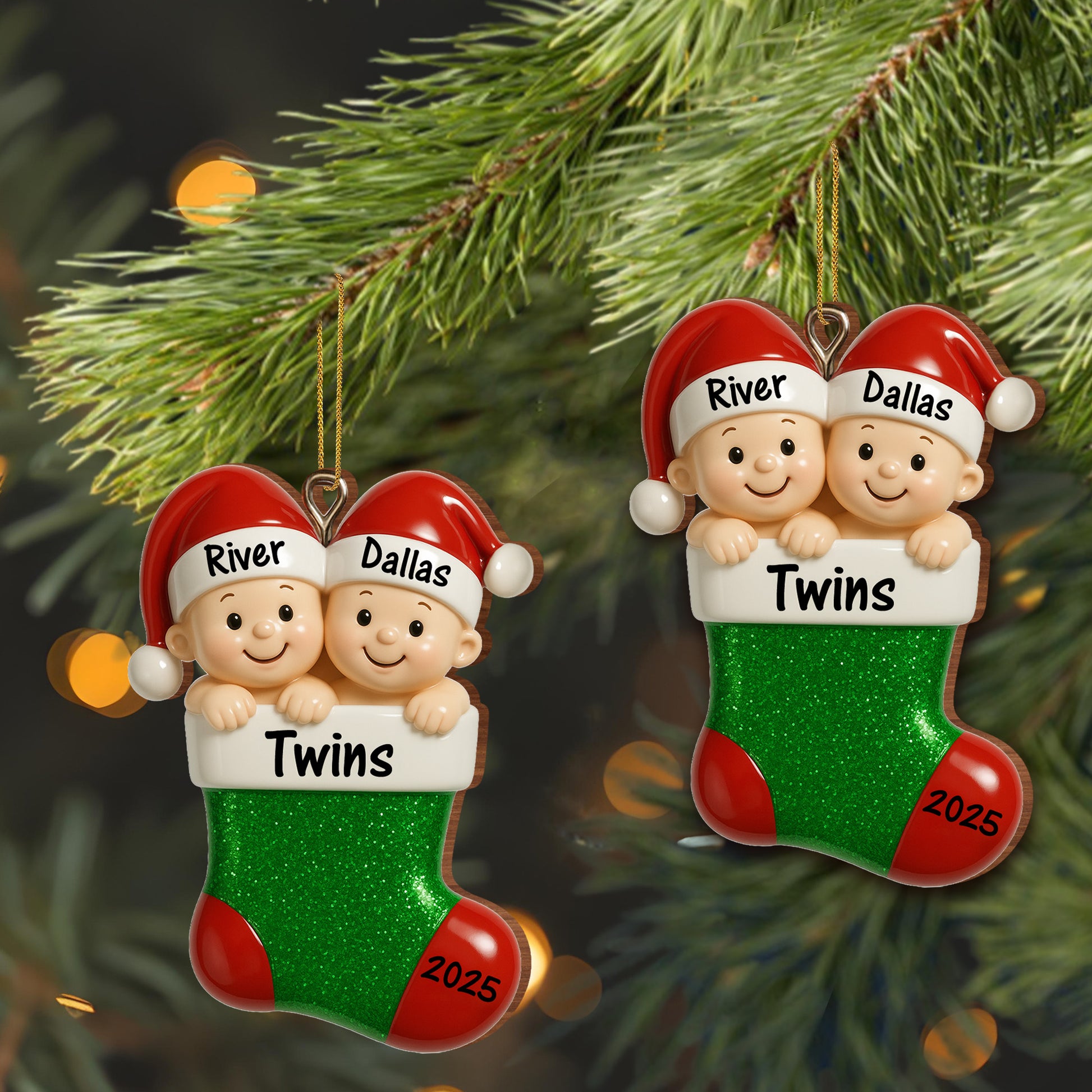 Celebrate The Magic, Twins Christmas Ornament