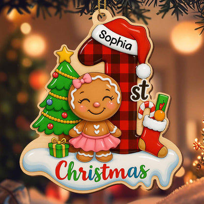 Christmas With Gingerbread Girl and Christmas Tree