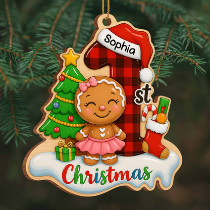 Christmas With Gingerbread Girl and Christmas Tree