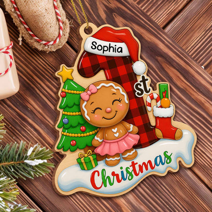 Christmas With Gingerbread Girl and Christmas Tree