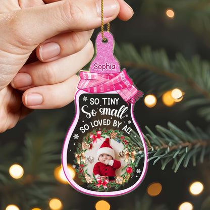 Si petit, si petit, si aimé de tous, le premier Noël de bébé - Décoration acrylique personnalisée, cadeau de Noël - KID215_ACO