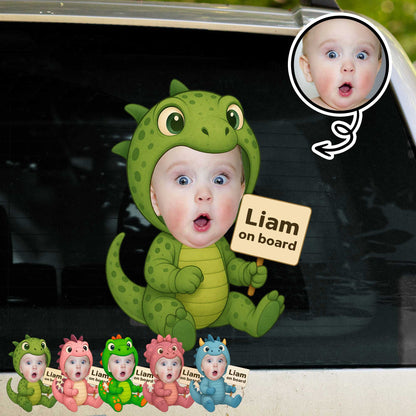 On Board Dinosaur Costume Baby Decal