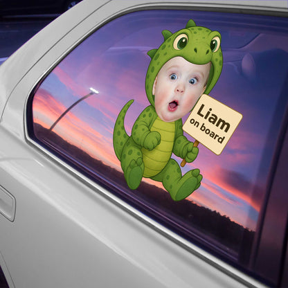 On Board Dinosaur Costume Baby Decal