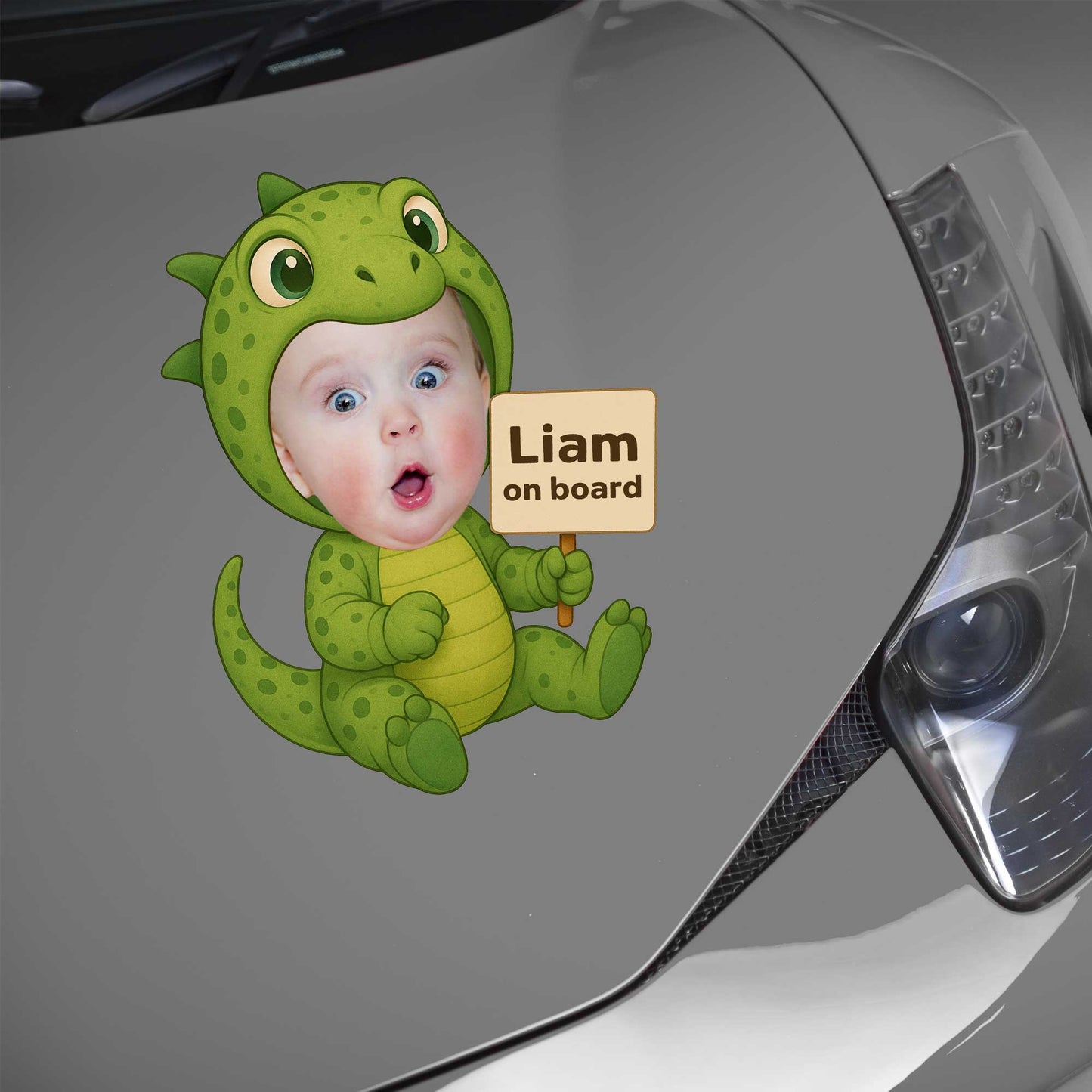 On Board Dinosaur Costume Baby Decal