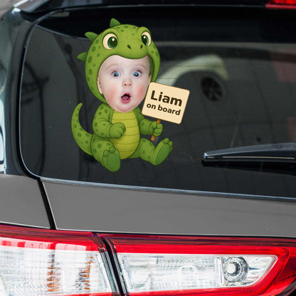 On Board Dinosaur Costume Baby Decal