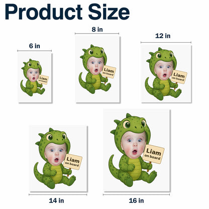 On Board Dinosaur Costume Baby Decal