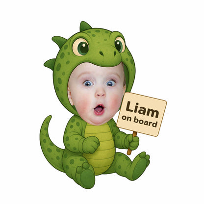 On Board Dinosaur Costume Baby Decal