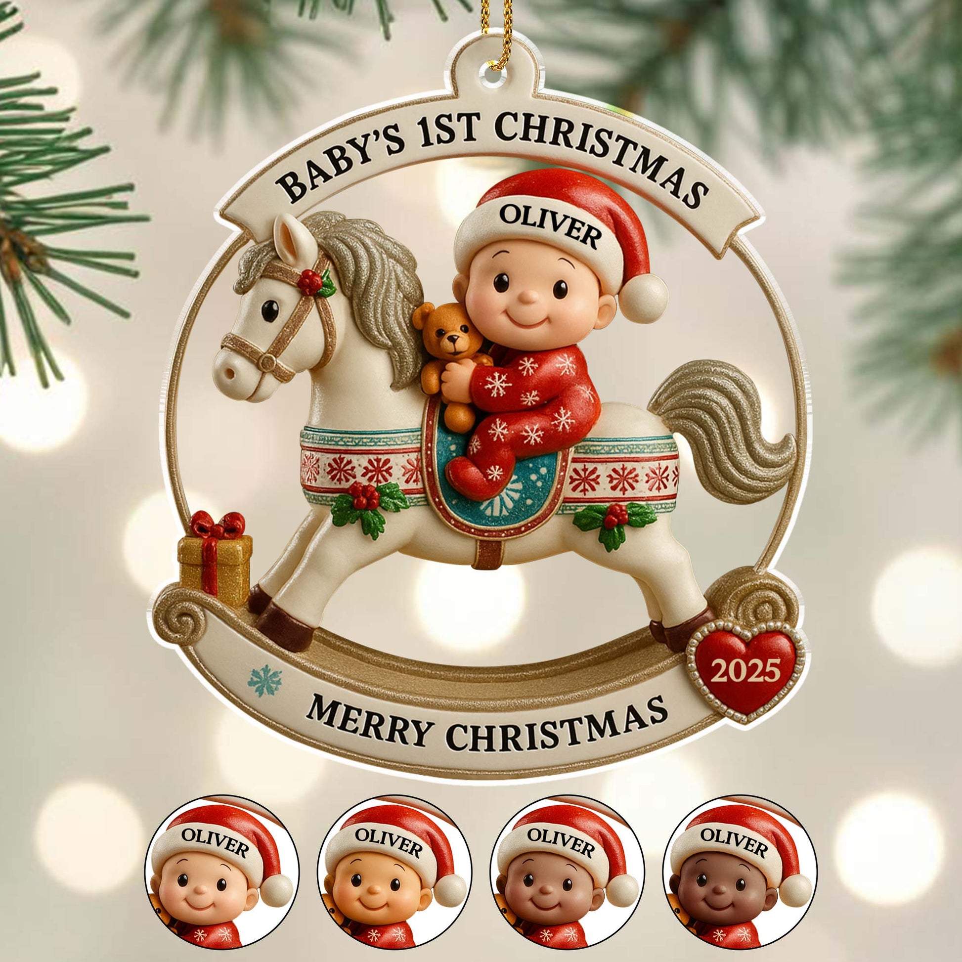 Baby's 1st Christmas On A Rocking Horse