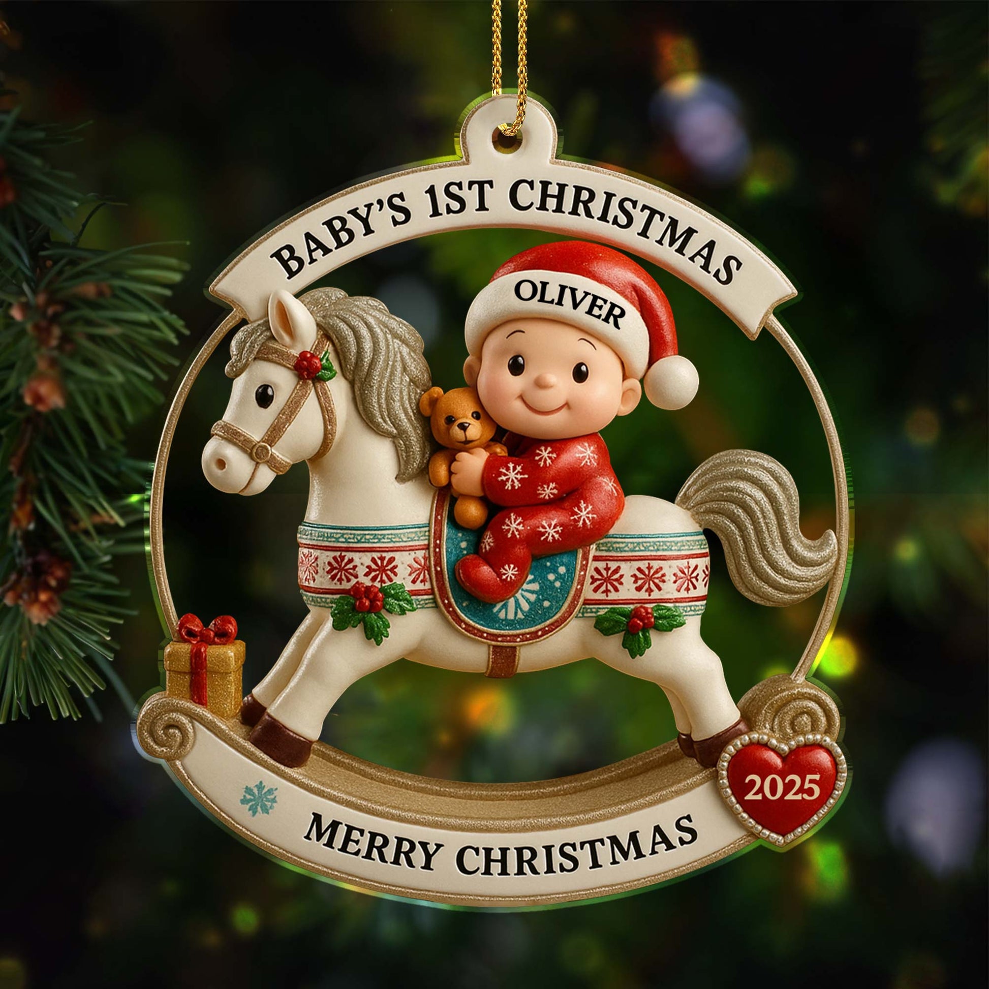 Baby's 1st Christmas On A Rocking Horse