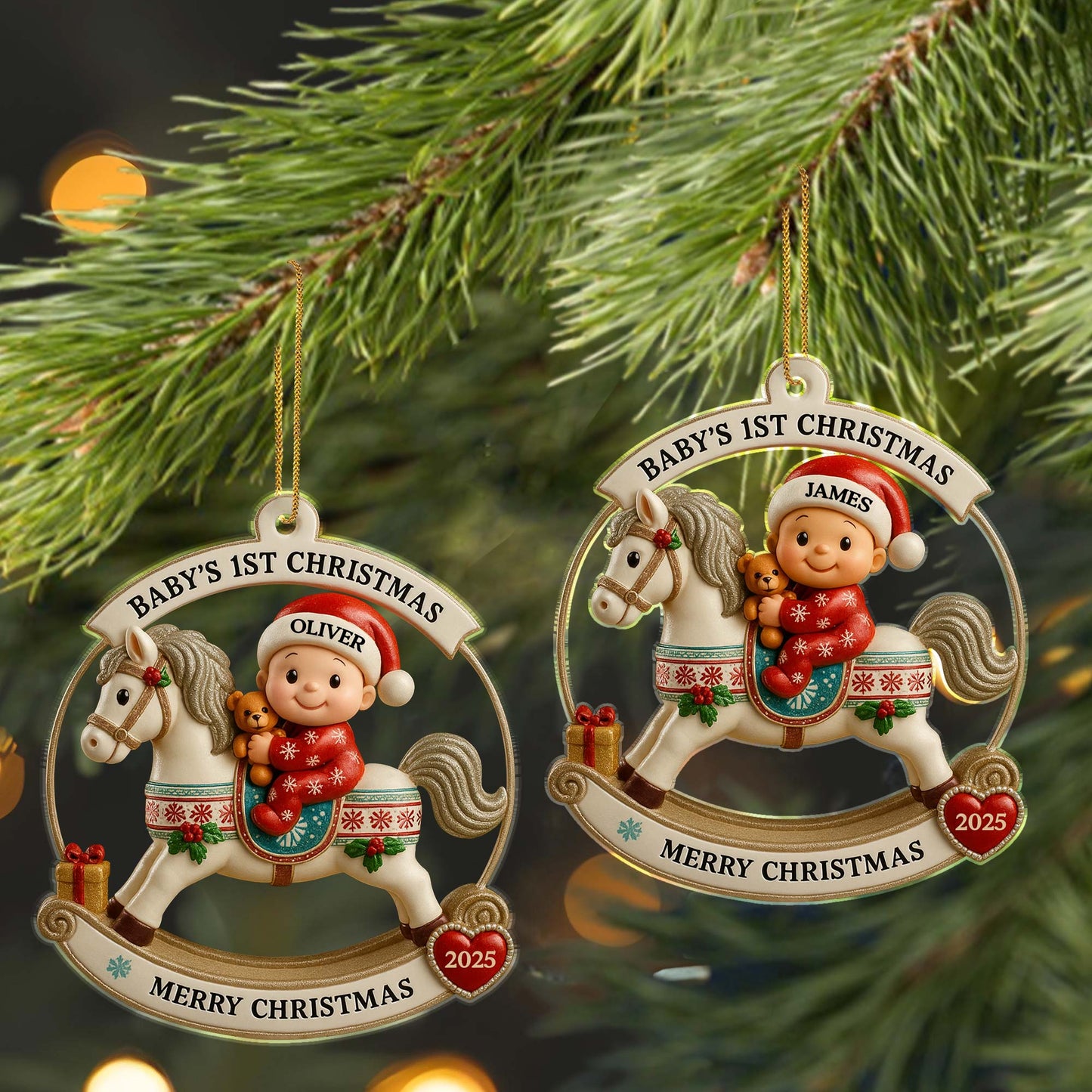 Baby's 1st Christmas On A Rocking Horse