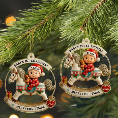 Baby's 1st Christmas On A Rocking Horse