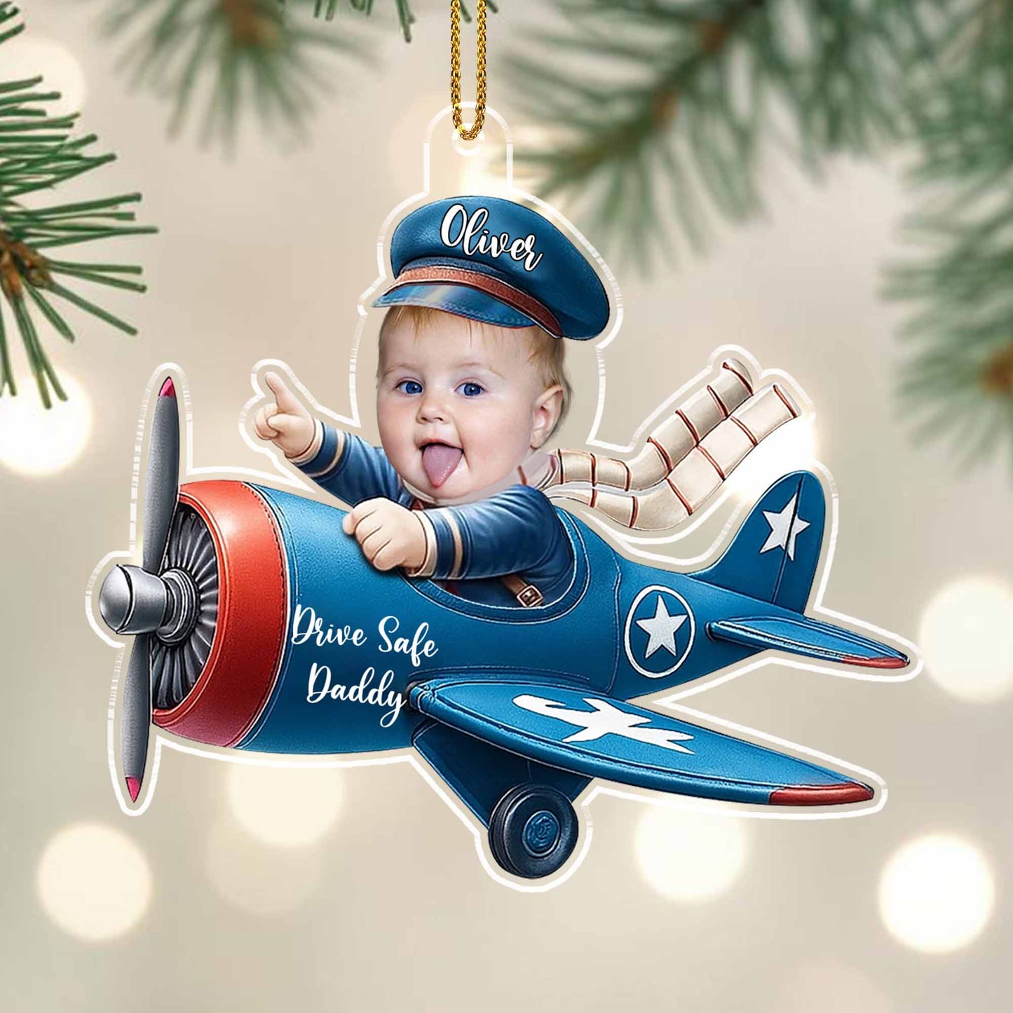 Drive Safe Daddy Baby Pilot Ornament