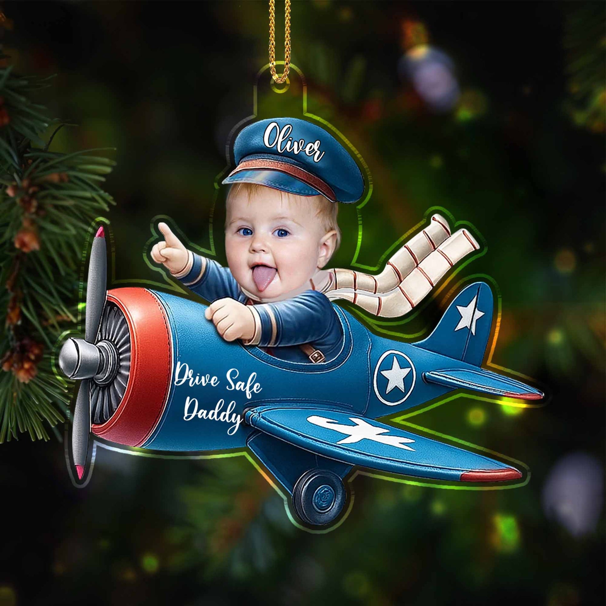Drive Safe Daddy Baby Pilot Ornament